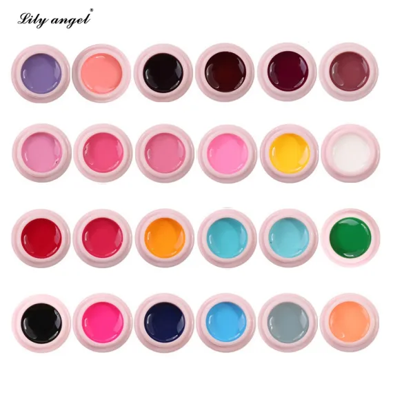 Set Gel UV Color Lily Angel - 24 culori vibrante - Soak Off - pentru decor și acoperire unghii