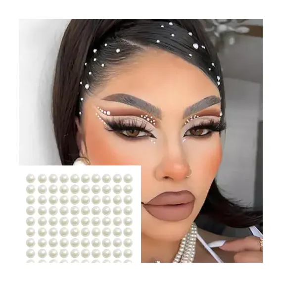 Perle autoadezive 3D pentru makeup, păr și styling - efect sidefat