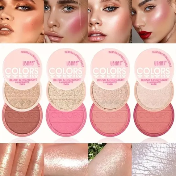 Blush și iluminator compact Ushas UF083 - culoare intensă și strălucire elegantă într-un format practic
