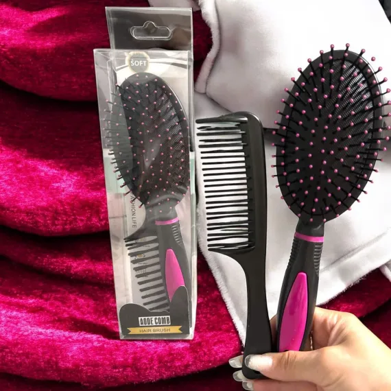 Set perie ovală și pieptene - pentru descurcare delicată și coafat zilnic
