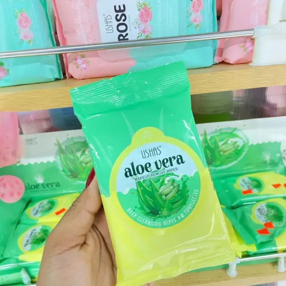 Șervețele Demachiante Aloe Vera USHAS 528 - Curățare Profundă - 10 bucăți