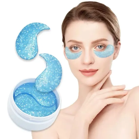 Ushas Glitter Eye Mask cu Acid Hialuronic - 60 plasturi hidrogel pentru ochi, 1.4 g bucata HA484