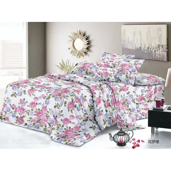 Lenjerie de pat finet 4 piese - floral pastel - H802