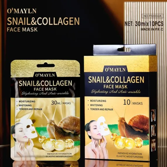 Masca faciala cu melc si colagen PS3332A set 10 bucăți