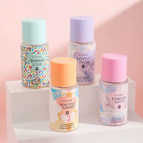 Set spray parfumat corp 9058-10 4 arome V.V. Love mini fragrance mist 85 ml