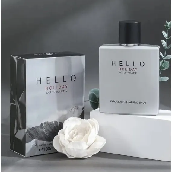 Parfum eau de toilette 100 ml cu design argintiu elegant pentru cadou