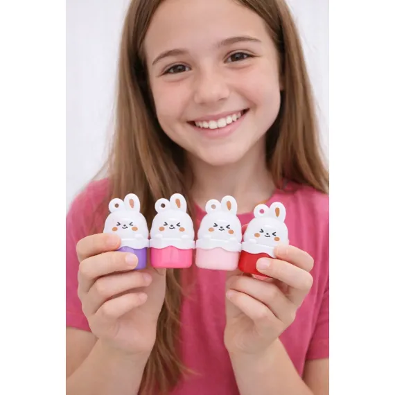 Balsam de buze copii iepuraș Sweet hidratant colorat set 24 buc LC311