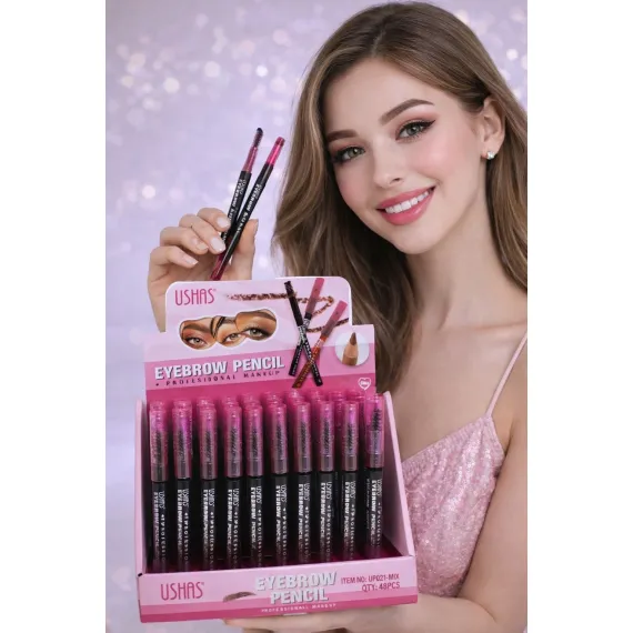 Creion sprâncene profesional cu perie și aplicare precisă - Set 48 buc USHAS UP021