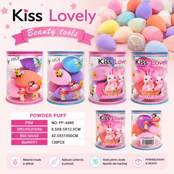 Set 5 Bureți pentru Machiaj Kiss Lovely FP-4495