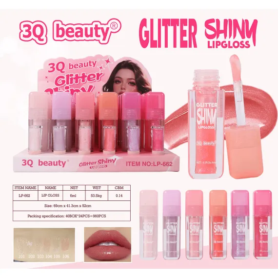Luciu de buze cu sclipici 3Q Beauty Glitter Shiny LP-662