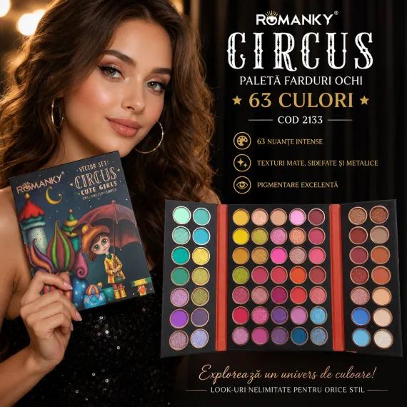 Paletă Fard Romanky CIRCUS 2133 63 Culori