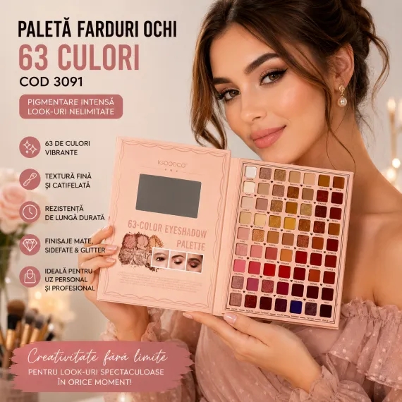 Paletă farduri ochi IGOODCO 3091 - 63 culori
