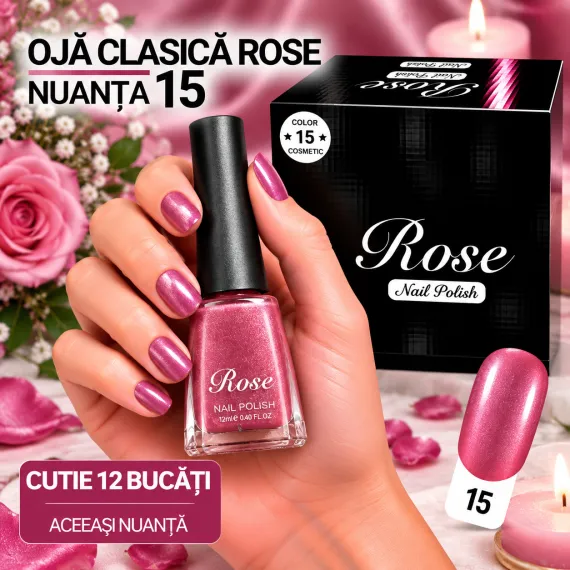 Ojă Clasică Rose 12 ml - Nuanța 15 - Cutie 12 Bucăți