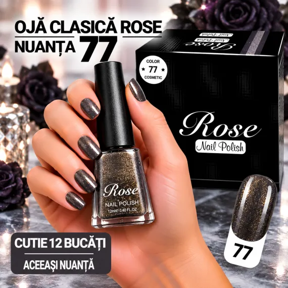 Ojă Clasică Rose - Nuanța 77 - Cutie 12 Bucăți