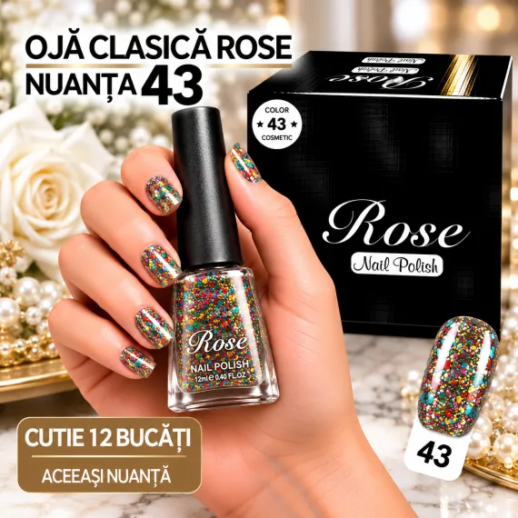 Ojă Clasică Rose - Nuanța 43 - Cutie 12 Bucăți