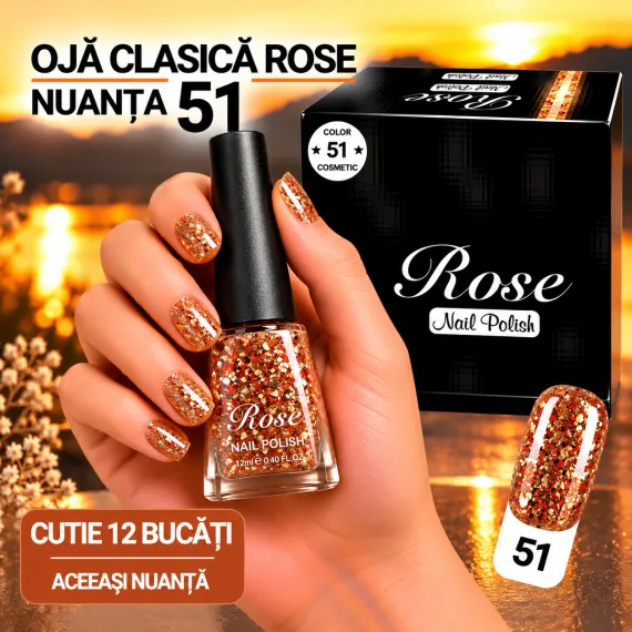 Ojă Clasică Rose - Nuanța 51 - Cutie 12 Bucăți