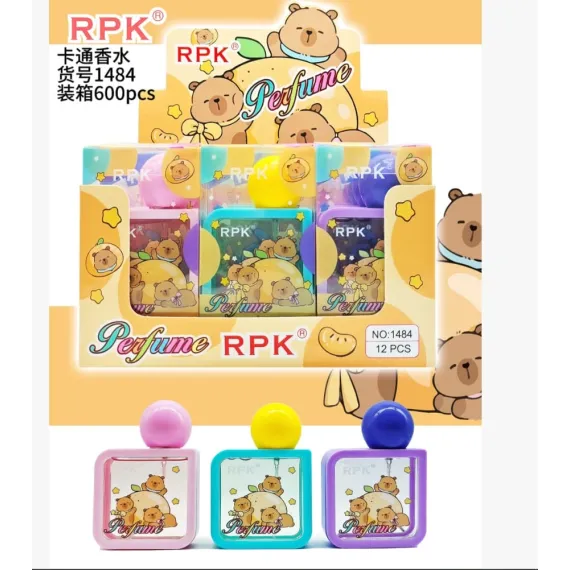 Parfum copii RPK 1484 cu ursuleț - 3 variante parfumate 12 buc/set