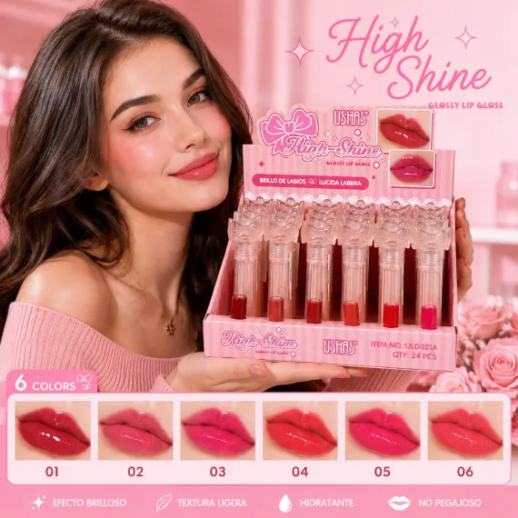 Luciu de Buze USHAS High Shine ULG021B - 6 Nuanțe
