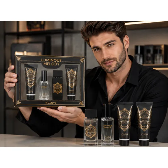 Set parfum și îngrijire bărbați V.V. Love VL1064, 4 produse