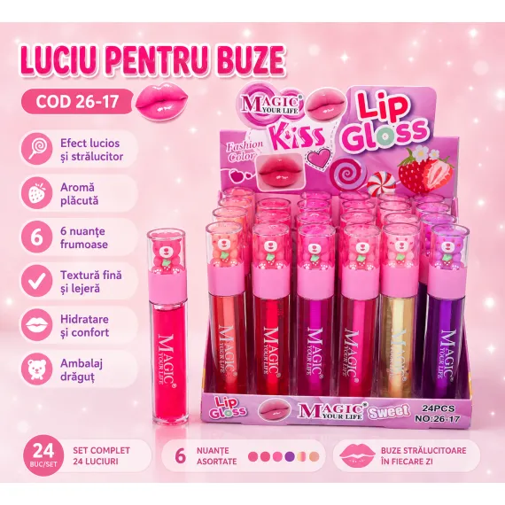 Luciu pentru Buze - Set 24 Bucăți COD 26-17
