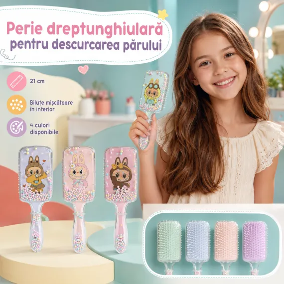 Perie dreptunghiulară pentru descurcarea părului 21 cm