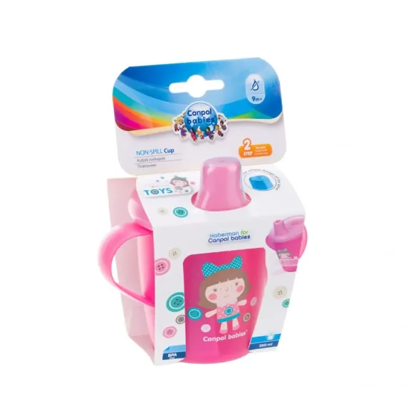 En-gros Căniță anti-vărsare Haberman „Toys” 250 ml + linguriță flexibilă, 9 luni +, roz - vânzare en-gros pentru revânzare