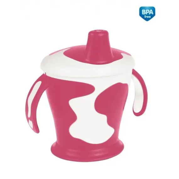 En-gros Căniță anti-vărsare Haberman „Little cow” 250 ml + linguriță flexibilă, 9 luni +, roșu - vânzare en-gros pentru revânzare