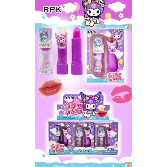 En-gros Set Balsam de Buze Tip Strugurel și Luciu de Buze Lip Gloss RPK 1796 - Set 12 Bucăți - vânzare en-gros pentru revânzare