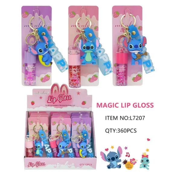 En-gros Luciu de Buze Micolor Magic Lip Gloss cu Breloc Animăluț L7207 - Set 12 Bucăți - vânzare en-gros pentru revânzare