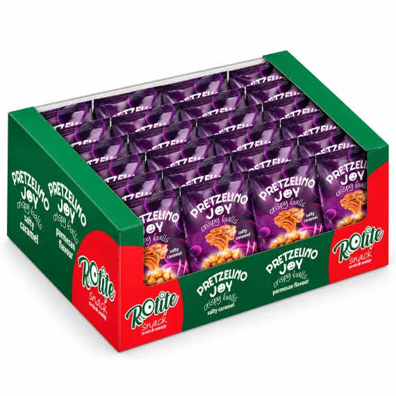 En-gros Biluțe crocante cu aromă de caramel sărat Pretzelino Joy Crispy Balls 100 g - vânzare en-gros pentru revânzare
