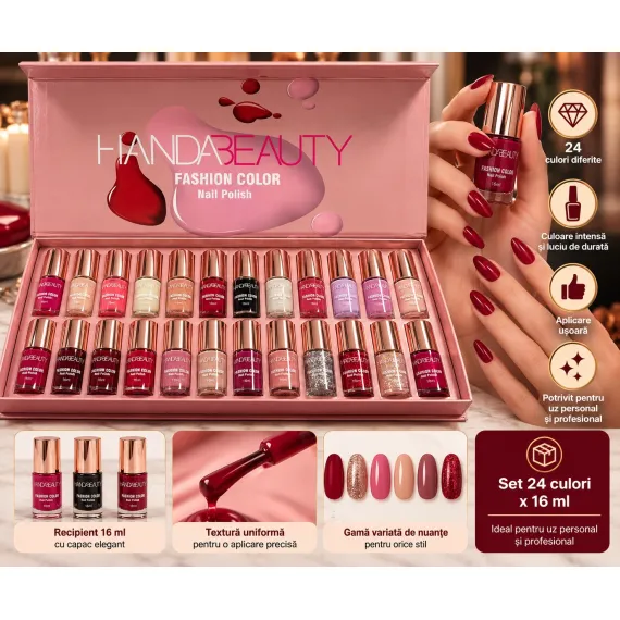 Set Ojă Clasică Handabeauty 2136 16 ml - 24 Culori