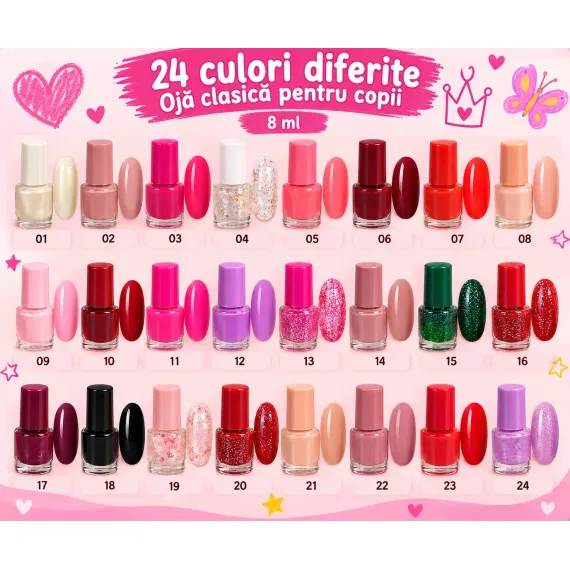 En-gros Set Ojă Clasică pentru Copii Cairuo 2038 8 ml - 24 Culori - vânzare en-gros pentru revânzare