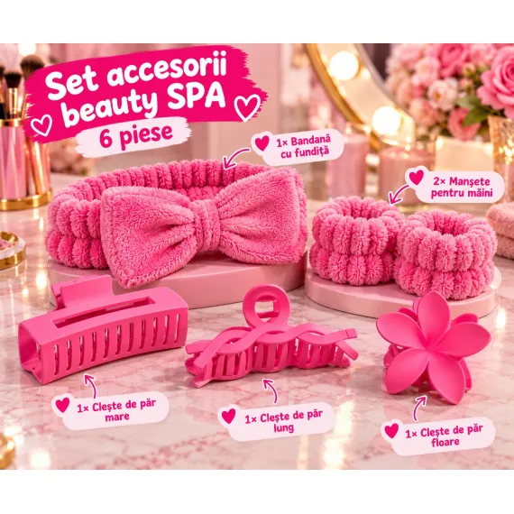 En-gros Set Accesorii Beauty SPA cu Bentiță, Manșete și Clești - 6 Piese - vânzare en-gros pentru revânzare