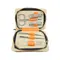 Trusă manichiură 6 piese din inox în etui portocaliu cu fermoar
