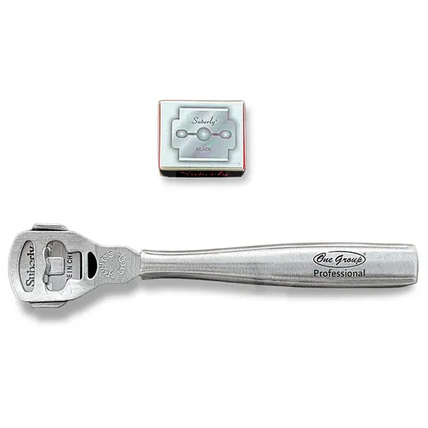 Aparat călcâie din inox cu lamă de rezervă