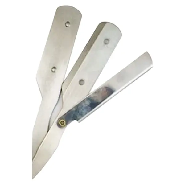 Brici metalic pentru frizerie cu lame interschimbabile