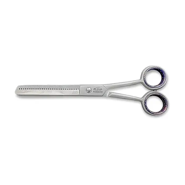 Foarfecă profesională de filat cu inel negru din oțel inoxidabil