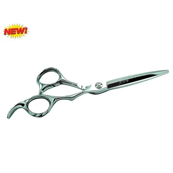 Foarfecă profesională argintie cu mâner striat ergonomic și lame ultra-ascuțite pentru tuns precis