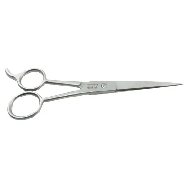Foarfecă profesională mare de tuns din inox, cu lame drepte ultra-ascuțite și coadă pentru deget, pentru frizeri și saloane