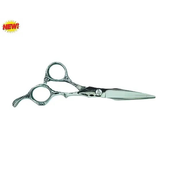 Foarfecă de tuns argintie tip dragon, cu lame ultra-ascuțite și mâner sculptat ergonomic