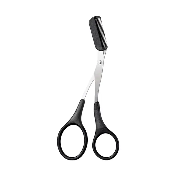 Forfecuță pentru sprâncene cu pieptăn integrat, lame inoxidabile