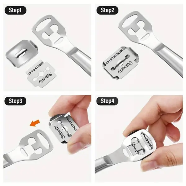 Răzuitor metalic profesional pentru pielea îngroșată