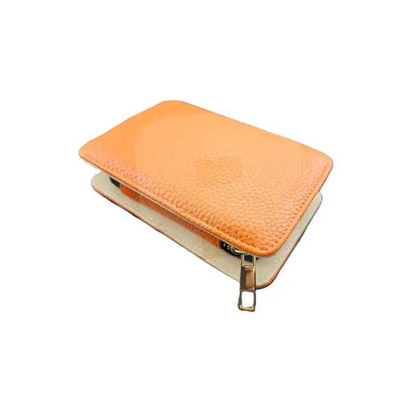 Trusă manichiură 6 piese din inox în etui portocaliu cu fermoar