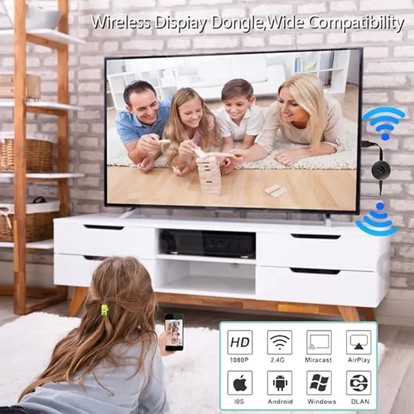 Adaptor HDMI wireless conectat la televizor pentru redare ecran