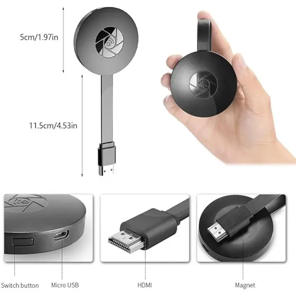 Adaptor wireless display HDMI cu port USB și cablu alimentare