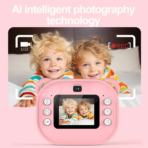 Aparat foto copii vedere spate cu ecran IPS 2 inch