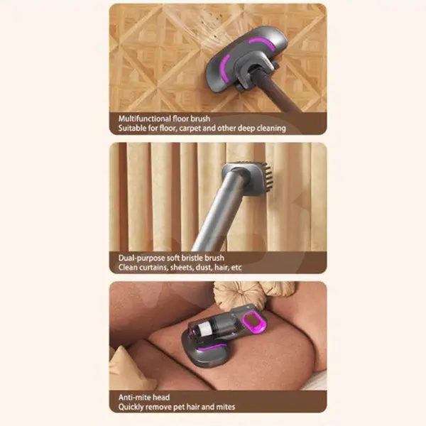 Aspirator wireless 3 în 1 fără fir anti-acarieni pentru podele, saltele și textile