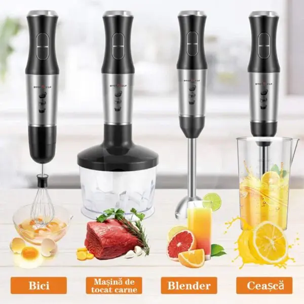 Blender Royalty Line SME-600.6 cu accesorii complete pentru bucătărie
