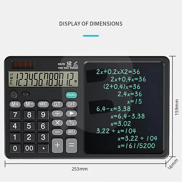 Calculator cu afișaj LCD și funcție de scriere