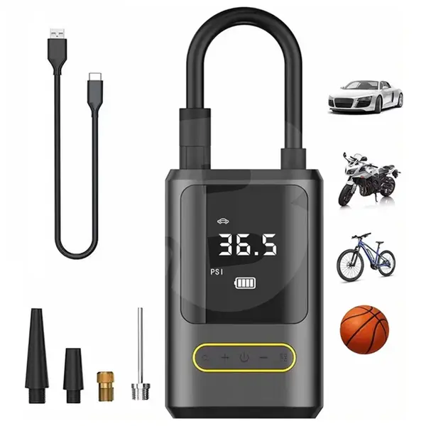 Accesorii incluse compresor aer auto Roll Fast pentru anvelope și mingi